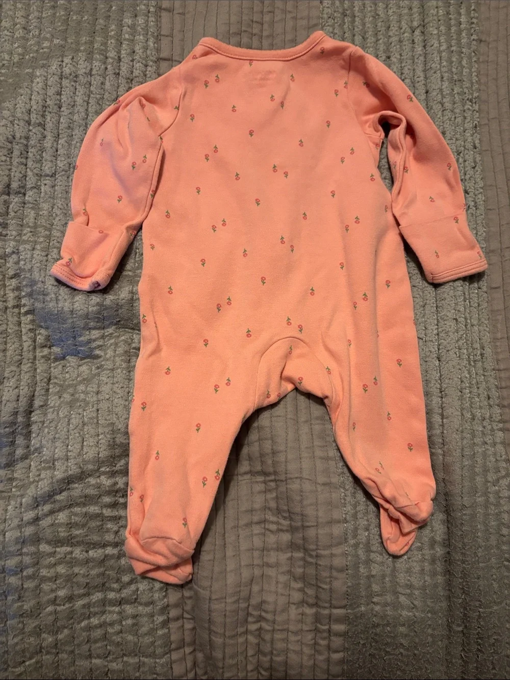 Carter's Coral Pink Baby Footed Pajama - Polka Dot Accent- Set of 3